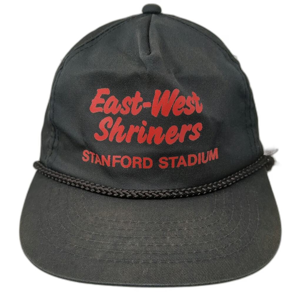Young An 5 Panel Black Hat OSFM East West Shriners Stanford Stadium Rope Brim